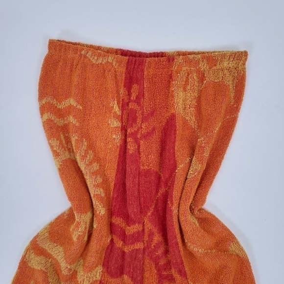 Reworked vintage towel romper shorts tube top sleeveless handmade thrift flip - Picture 7 of 12